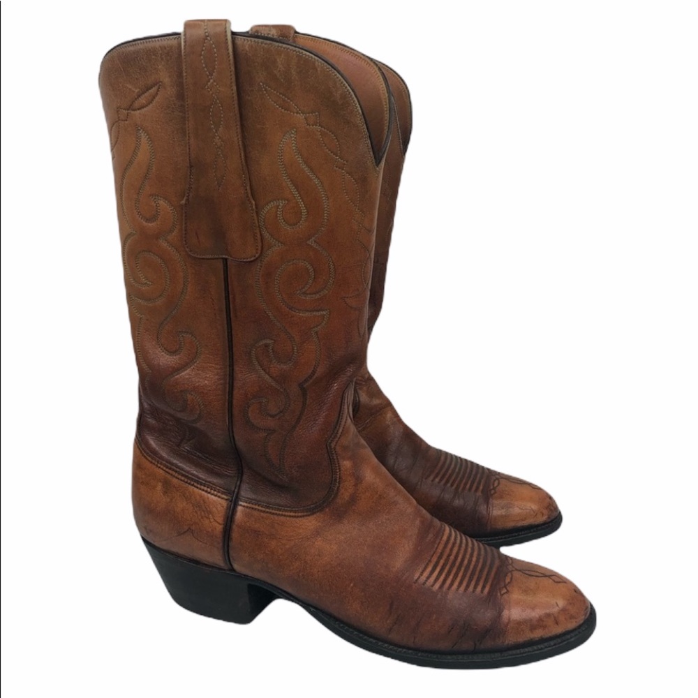 Lucchese Leather Cowboy Western Boots